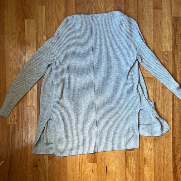 Loft long Grey Open front Cardigan with Pockets. - Picture 2 of 4